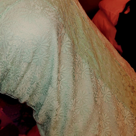 Alya Mint Green Lace Mini Dress - Picture 6 of 13